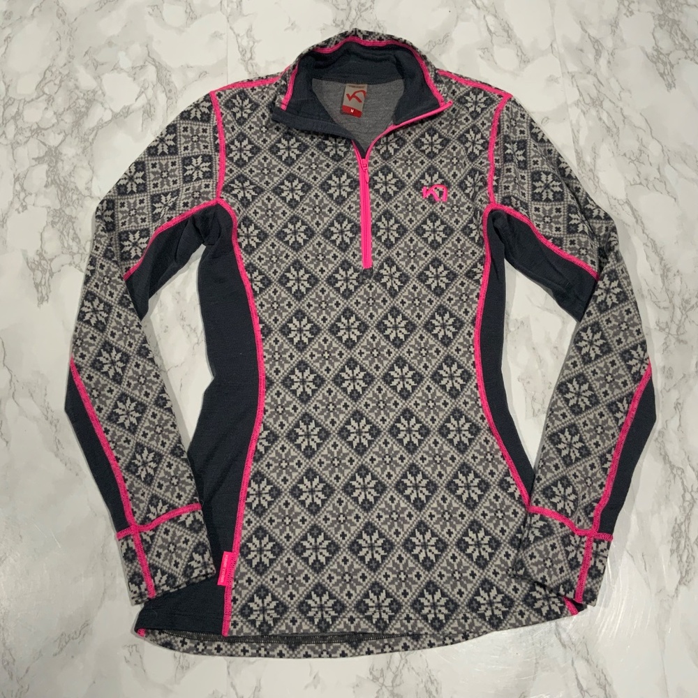 Kari Traa Sz M Rose half Zip Pullover Baselayer Top Shirt - Picture 3 of 8